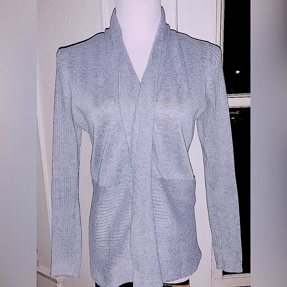 Ellie Women's Light Gray Cardigan Sweater S
